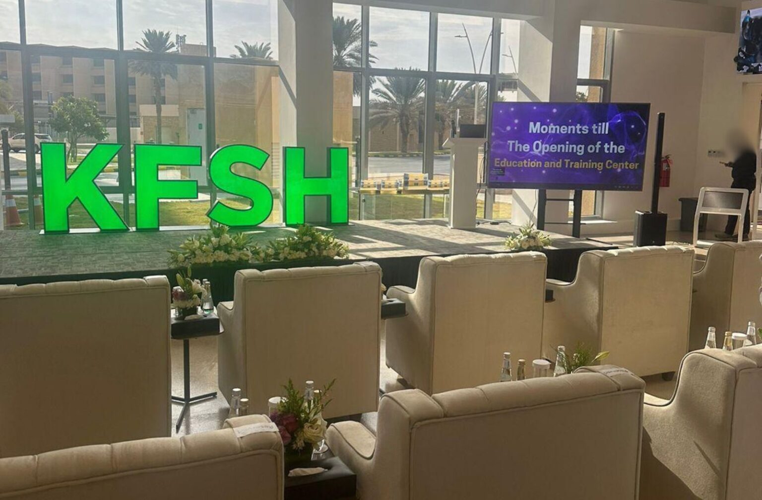 Event setup with Archispace furniture solutions at King Faisal Hospital.